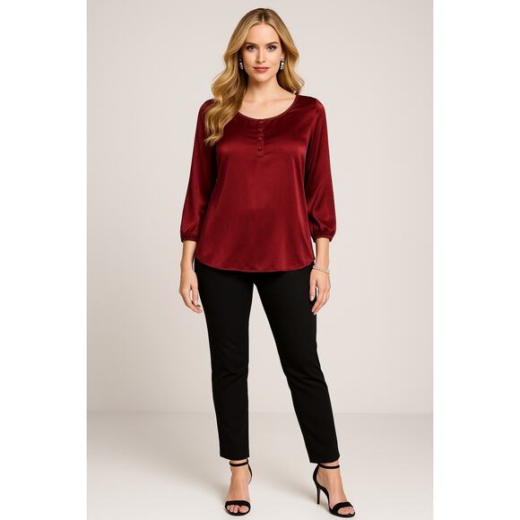 PaperMoon Red Silky Top - Size 3X - Picture 1 of 8